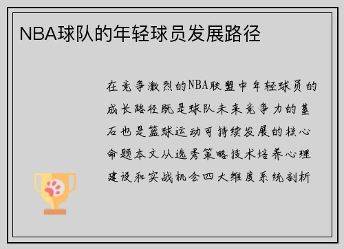 NBA球队的年轻球员发展路径